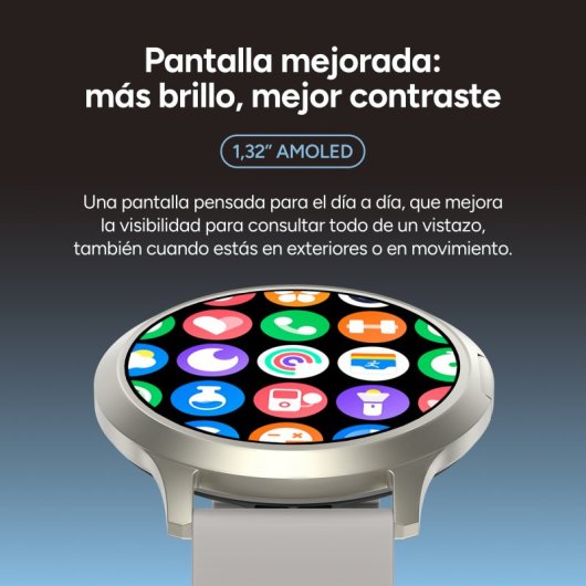 Ksix Core 3 Go Smartwatch AMOLED 1.32" Caja Aleación Zinc Champagne, Correa Silicona Magnética Beige