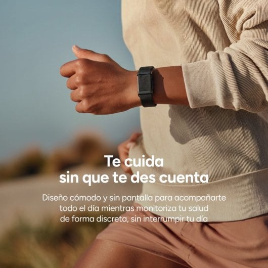 Pulseira inteligente Ksix Vitalis Go, bateria com duração de 30 dias, monitorização de saúde, notificações, resistência à água 5ATM, 2 pulseiras de nylon, verde e bege.