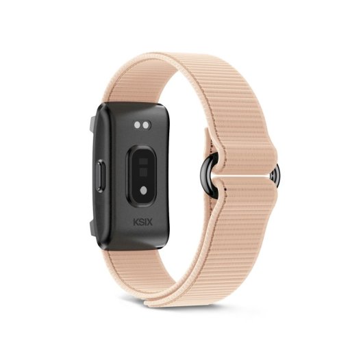 Ksix Vitalis Go Smartband, durata della batteria di 30 giorni, monitoraggio della salute, notifiche, resistenza all'acqua 5 ATM, 2 cinturini in nylon, verde e beige