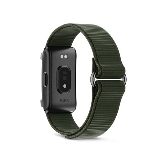 Ksix Vitalis Go Smartband, durata della batteria di 30 giorni, monitoraggio della salute, notifiche, resistenza all'acqua 5 ATM, 2 cinturini in nylon, verde e beige
