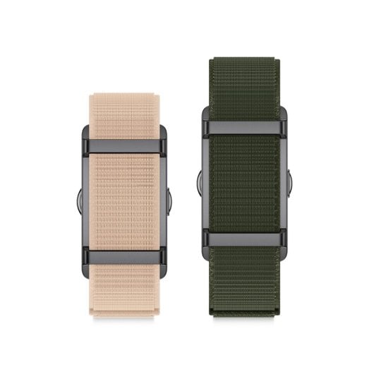 Ksix Vitalis Go Smartband, durata della batteria di 30 giorni, monitoraggio della salute, notifiche, resistenza all'acqua 5 ATM, 2 cinturini in nylon, verde e beige