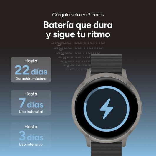 Smartwatch Ksix Core 3 Max Go, display AMOLED da 1,73", durata della batteria di 7 giorni, resistenza all'acqua IP68, cassa in lega di zinco nera, cinturino in silicone magnetico nero