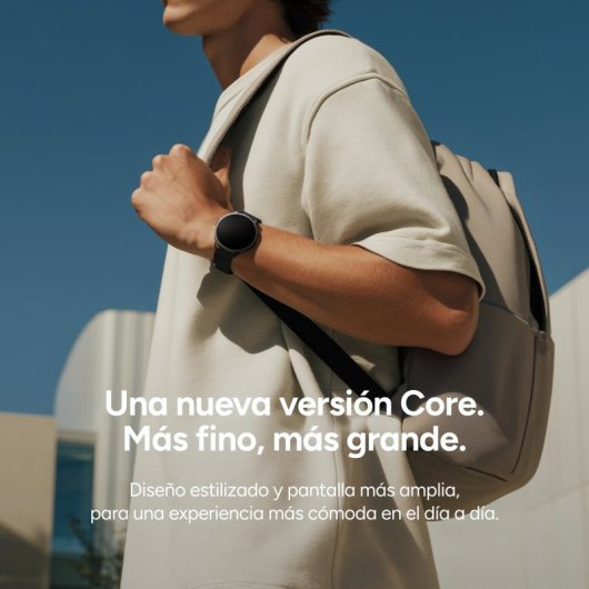 Smartwatch Ksix Core 3 Max Go, display AMOLED da 1,73", durata della batteria di 7 giorni, resistenza all'acqua IP68, cassa in lega di zinco nera, cinturino in silicone magnetico nero