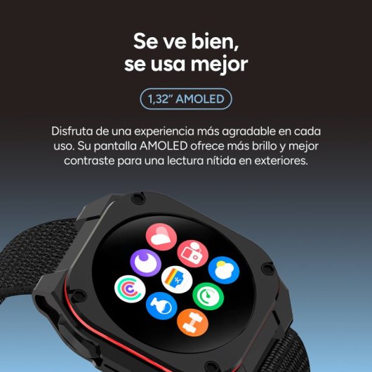 Ksix Zenthium Go Smartwatch, Amoled 1.32", Batería 30 Días, Ip68, Correa Silicona, Negro