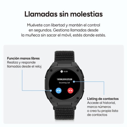 Ksix Zenthium Go Smartwatch, Amoled 1.32", Batería 30 Días, Ip68, Correa Silicona, Negro