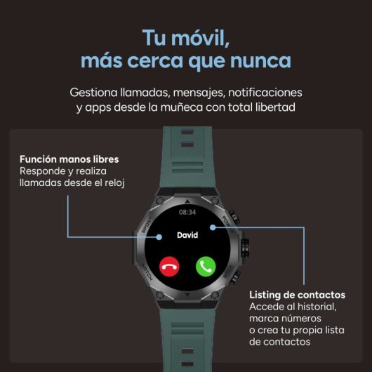 Ksix Titanium Go Bluetooth 55,5mm AMOLED Preto Correas Silicone e Aço IP67 SpO2 Pulsómetro