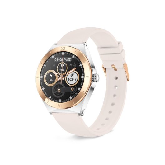 Ksix Lya Go Smartwatch, Pantalla Amoled 1.19", Autonomía 5 Días, Correa Metal Y Silicona Rosa, Modos Deporte Y Salud, Ll