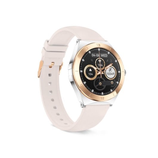 Ksix Lya Go Smartwatch, Pantalla Amoled 1.19", Autonomía 5 Días, Correa Metal Y Silicona Rosa, Modos Deporte Y Salud, Ll