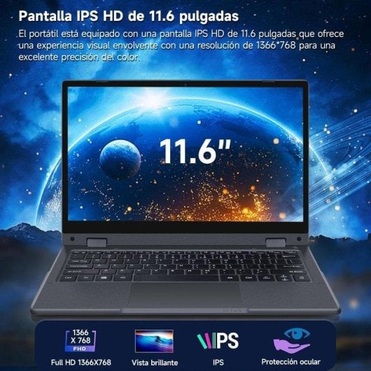 Portátil Vanwin R1166 11.6" Intel Pentium Gold 6500Y 8GB 256GB SSD UHD Graphics 615 Windows 11 Pro