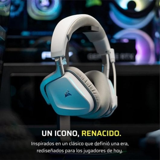 Auriculares Corsair Void V2 inalámbricos Bluetooth gaming con Dolby Atmos, micrófono y carga rápida rosa