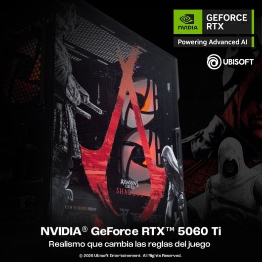 PcCom Ready AMD Ryzen 5 7600X / 32GB / 1TB SSD / RTX 5060 Ti 8GB - Assasin´s Shadow + Windows 11 Home