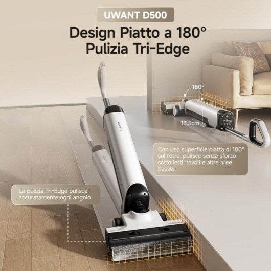 Wischsauger Staubsauger Uwant D500 17000Pa Anti-Verhedderung HEPA-Filter LED-Display