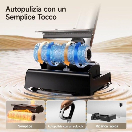 Wischsauger Staubsauger Uwant D500 17000Pa Anti-Verhedderung HEPA-Filter LED-Display