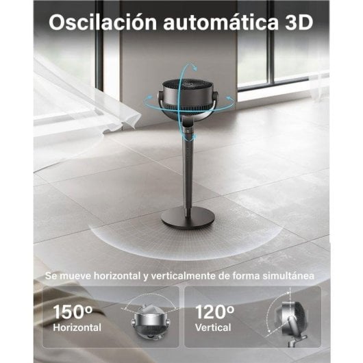 Ventilador de pie Dreo Turbopoly Fan 154 36W 8,2 m/s gris metálico