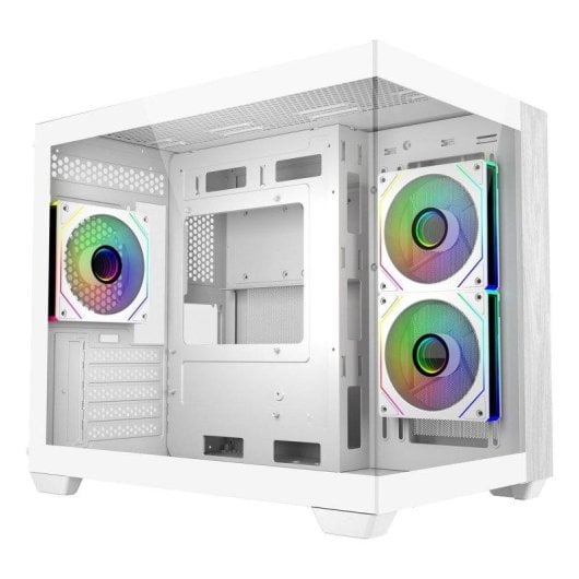 Caja PC Cooler Master Elite 481 Wood Mini Tower Blanco Vidrio Templado RGB