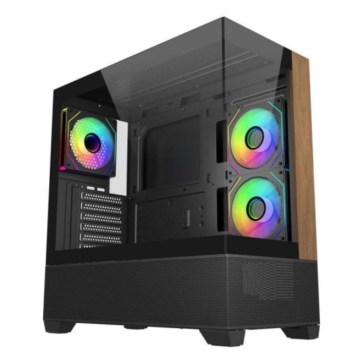Caja Cooler Master Elite 690 Wood ATX Vidrio Templado Iluminación RGB
