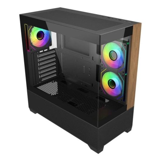 Caja Cooler Master Elite 690 Wood ATX Vidrio Templado Iluminación RGB
