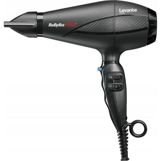 Professioneller Ionen Föhn BaByliss Levante 2100W 2 Temperaturstufen 2 Geschwindigkeiten Leicht Schwarz