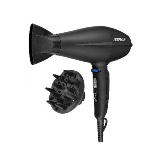 Professioneller Föhn Zephir ZHB2002 2200W 3 Temperaturstufen 2 Geschwindigkeiten Diffusor Schwarz