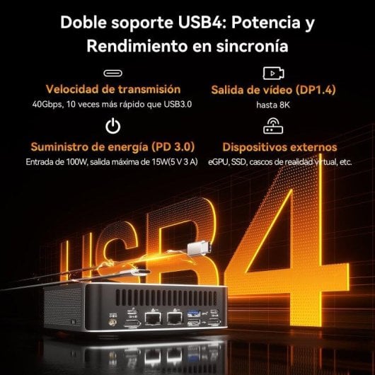 Mini PC GEEKOM A8 Max AMD Ryzen 7 8745HS 32GB 1TB SSD Radeon Windows 11 Pro Dual LAN 8K