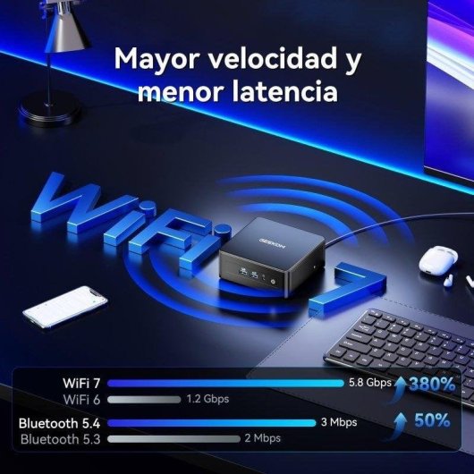 Mini PC GEEKOM IT15 Intel Core Ultra 9 285H 32GB 1TB SSD Gráficos Integrados Windows 11 Pro IA Wi-Fi 7