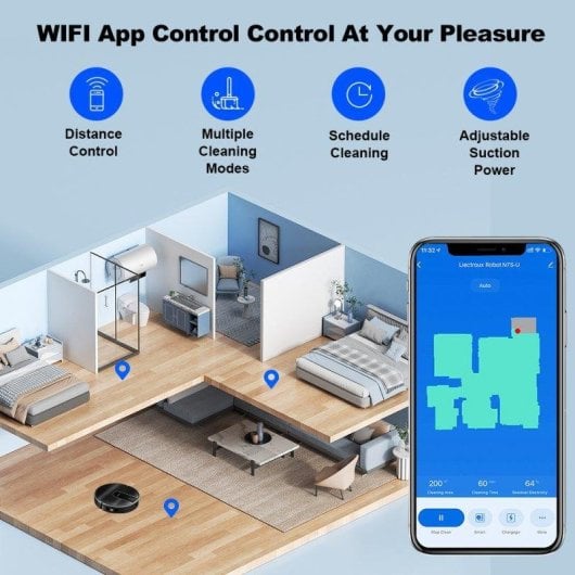 Aspirateurs Robots et Laveur Liectroux N7s-u Navigation Intelligente 6.000 Pa Contrôle Vocal