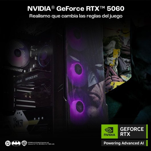 PcCom Lite AMD Ryzen 5 8400F / 16GB / 1TB SSD / RTX 5060 8GB V2 - Batman / Windows 11 Home