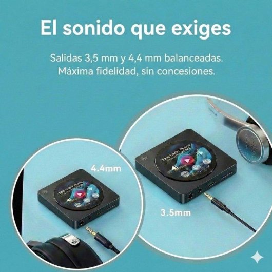 FiiO SnowSky Disc Leitor Musical Hi-Res Dual DAC Bluetooth LDAC MicroSD 2TB Preto