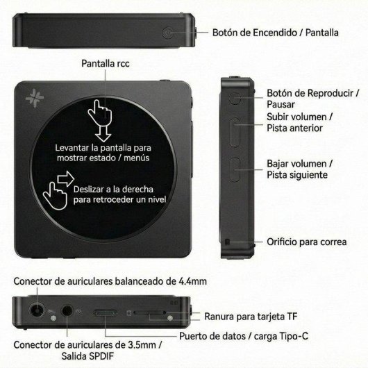 FiiO SnowSky Disc Leitor Musical Hi-Res Dual DAC Bluetooth LDAC MicroSD 2TB Preto