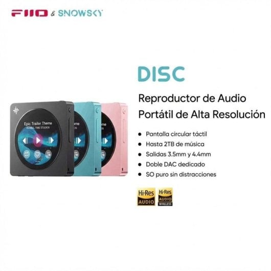 Reproductor Música FiiO SnowSky DISC Dual DAC Bluetooth LDAC Azul