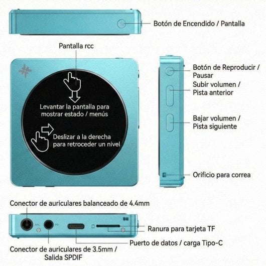 Reproductor Música FiiO SnowSky DISC Dual DAC Bluetooth LDAC Azul