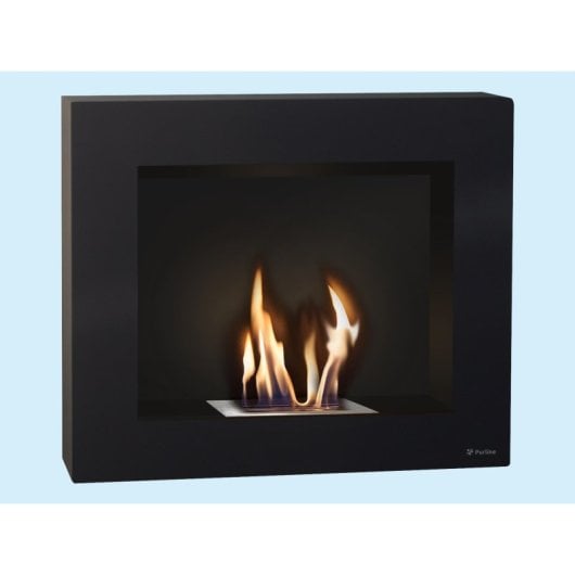 Biochimenea Mural De Etanol En Acero Color Negro