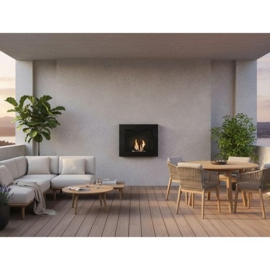 Biochimenea Mural De Etanol En Acero Color Negro