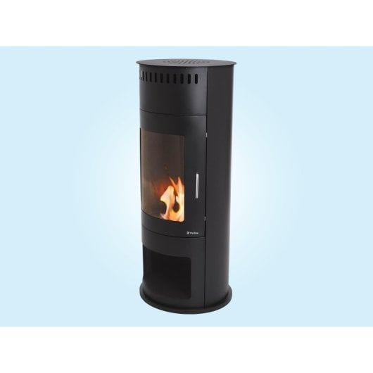 Estufa De Etanol En Acero Negro Con Puerta De Cristal Templado