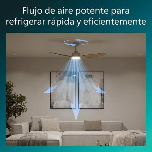 Ventilador de Teto Philips Olas 132 cm LED 2650 lm 6 Velocidades Silencioso Comando