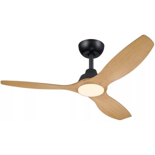 Ventoinha de Teto com Luz Philips Olas 35W 132cm 6 Velocidades Motor DC Comando Preto