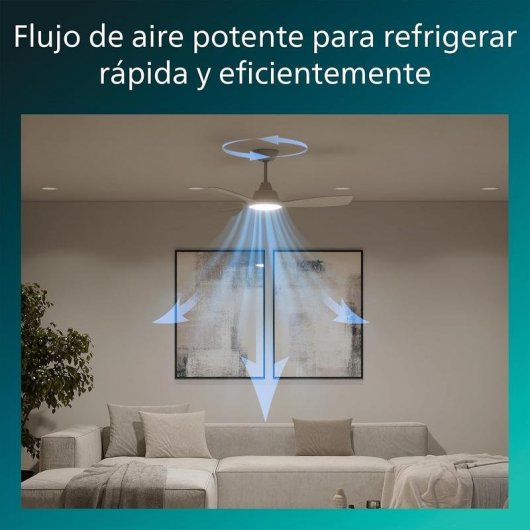 Ventilador de techo Philips Olas 3 aspas luz LED regulable mando incluido