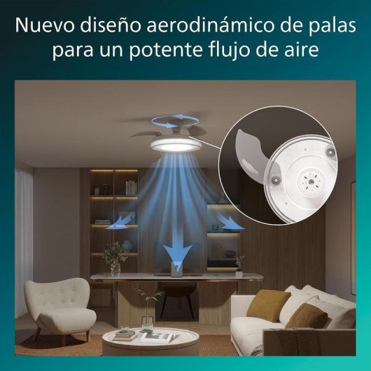 Ventilateur de plafond Philips Bliss 106 cm LED 4500 lm télécommande lumière réglable