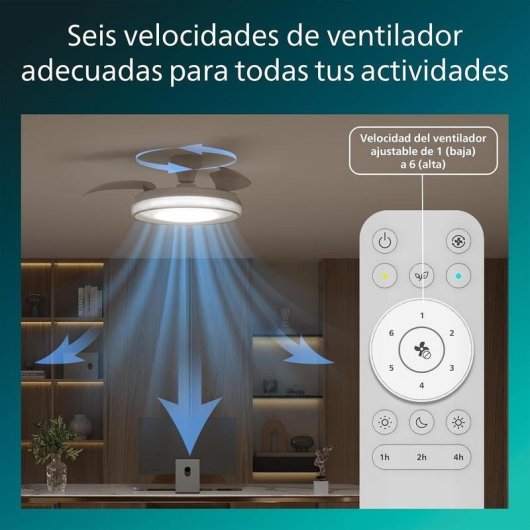 Ventilateur de plafond Philips Bliss 106 cm LED 4500 lm télécommande lumière réglable
