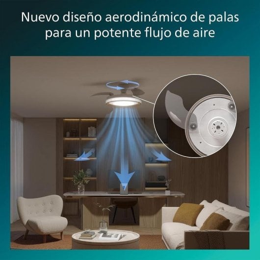 Ventilateur de plafond Philips Bliss 106 cm LED doré télécommande
