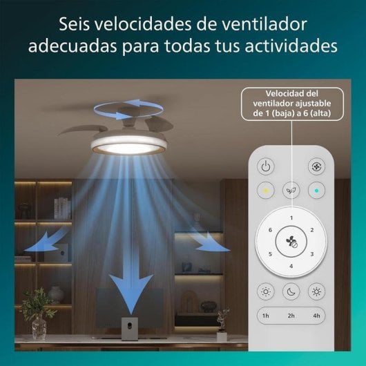 Ventilateur de plafond Philips Bliss 106 cm LED doré télécommande