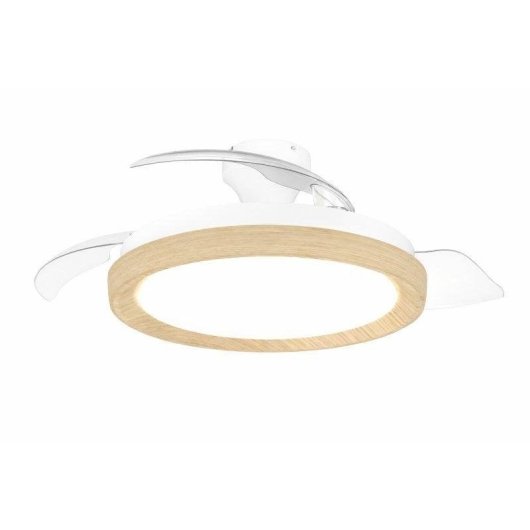 Ventilatore da Soffitto con Luce Philips Bliss 28W+35W 6 Velocità Pale Retrattili Silenzioso Telecomando Funzione Inverno