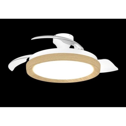 Ventilatore da Soffitto con Luce Philips Bliss 28W+35W 6 Velocità Pale Retrattili Silenzioso Telecomando Funzione Inverno