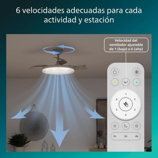 Ventilador de techo Philips Solr 106 cm LED 4500 lm regulable blanco
