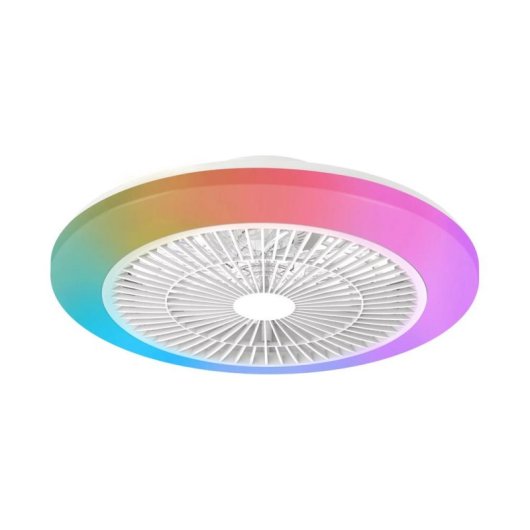 Ventilatore da Soffitto con Luce Philips Amigo Flat Fan Ceiling 60W 48cm 6 Velocità Telecomando LED RGB