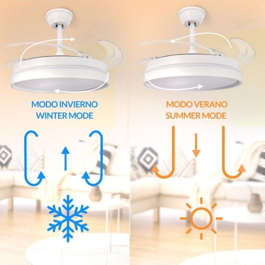 Ventilador de Techo Ledme Afar 30W 6 Velocidades Silencioso con Luz LED y Mando