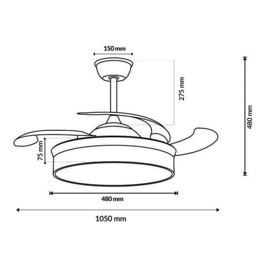 Ventilador de Techo Ledme Afar 30W 6 Velocidades Silencioso con Luz LED y Mando