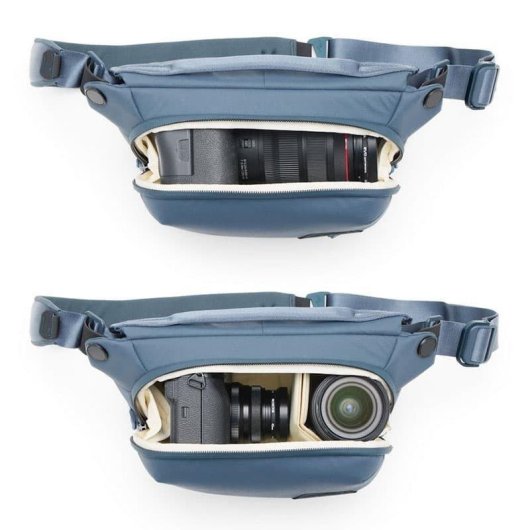 Estuche para cámara Peak Design Everyday azul impermeable con tirante hombro