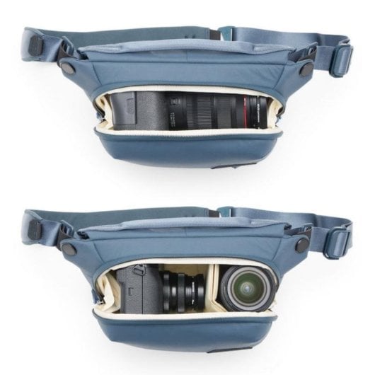 Estuche para cámara Peak Design Everyday azul impermeable con tirante hombro