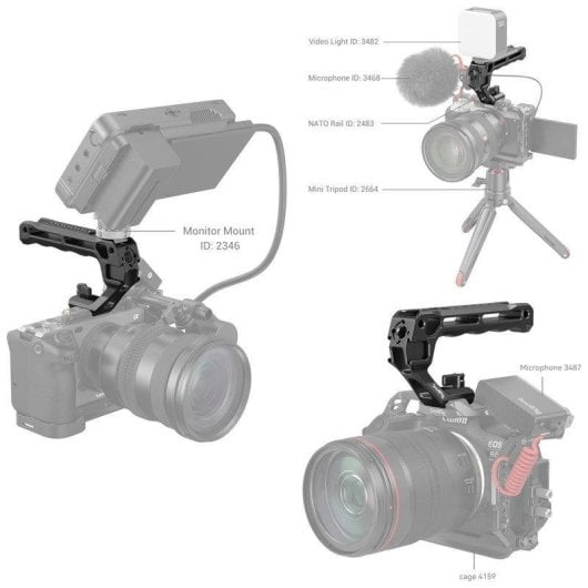 Maniglia superiore SmallRig 3766 alluminio silicone acciaio 10 kg NATO Rail